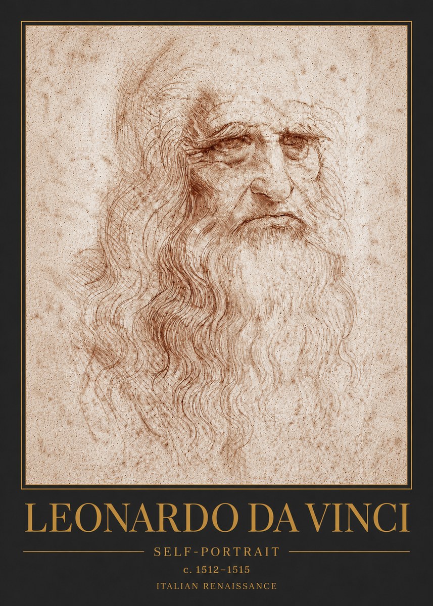Leonardo da Vinci Self-portrait I No6 - Poszter