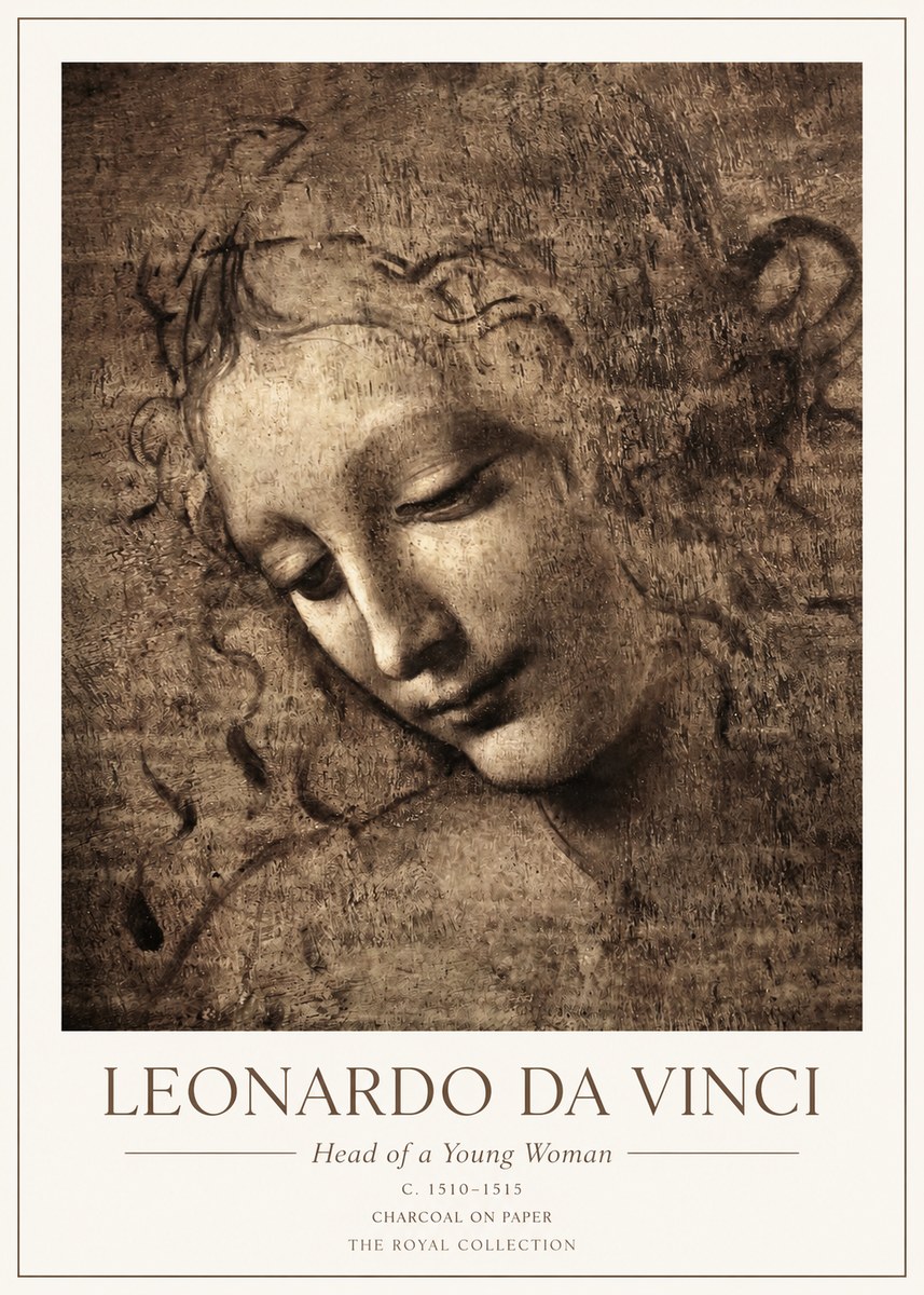 Leonardo da Vinci Head of a Young Woman II No1 - Poszter