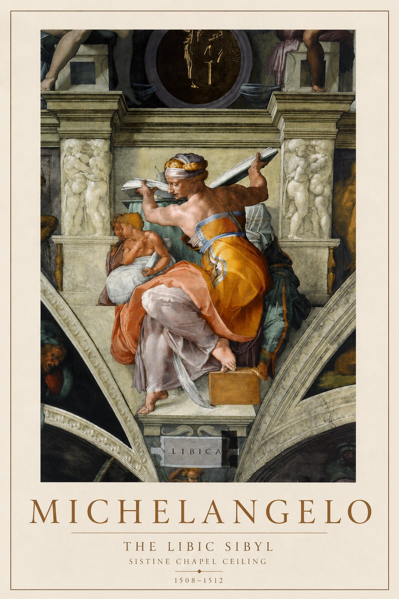 Michelangelo The Libic Sibyl No2 - Poszter
