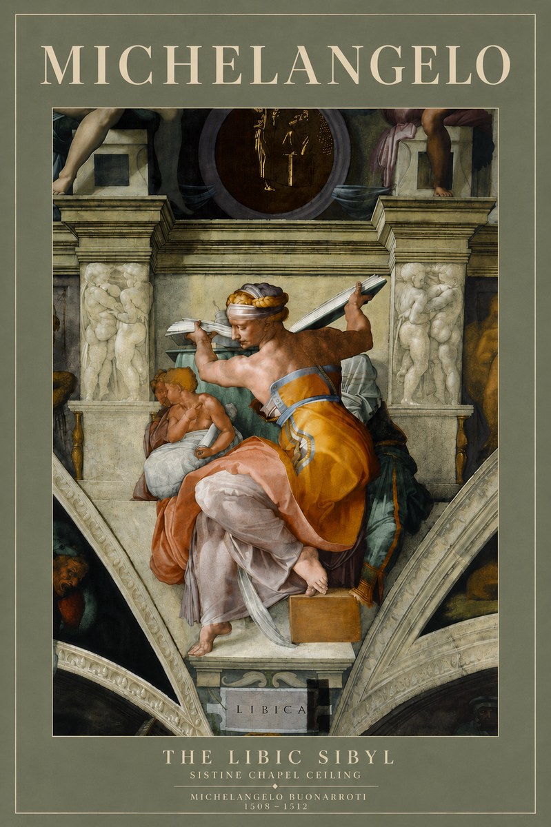 Michelangelo The Libic Sibyl No5 - Poszter