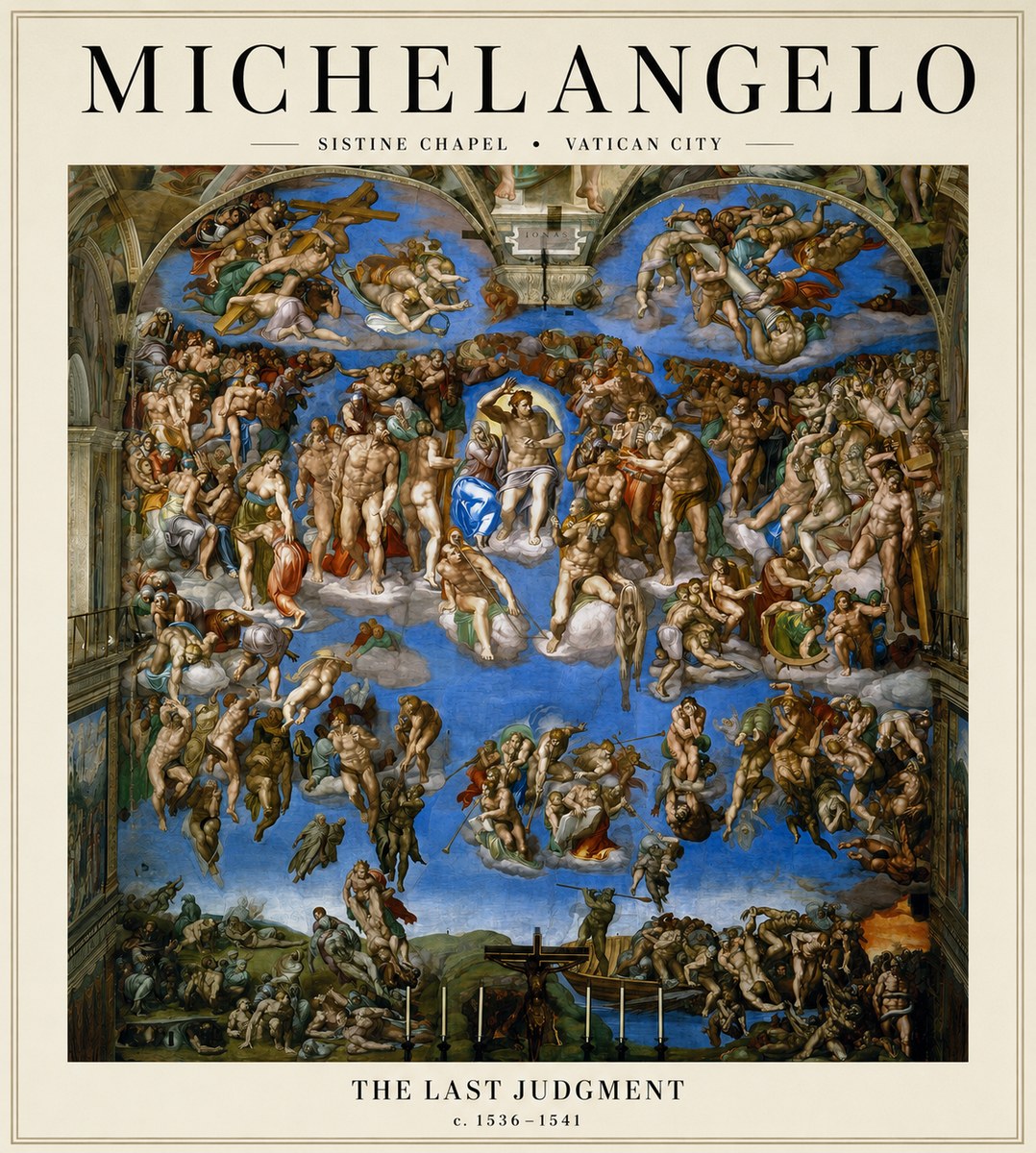 Michelangelo The Last Judgment No3 - Poszter