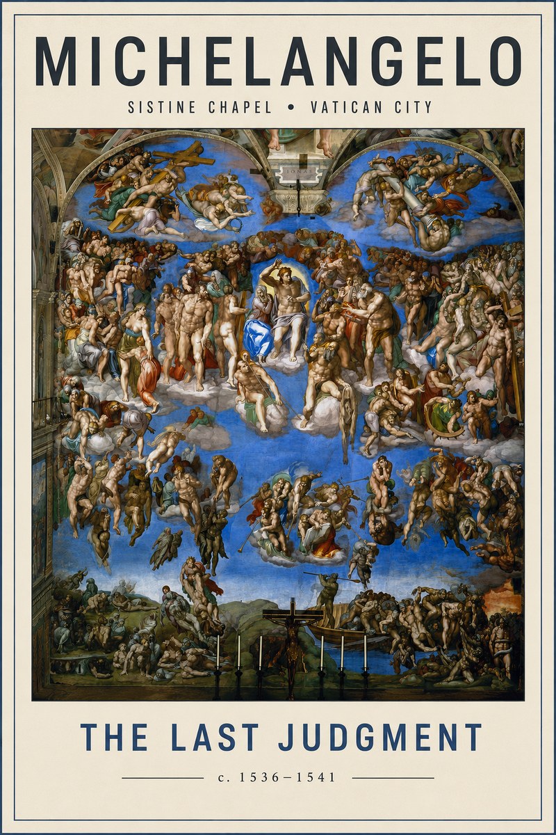 Michelangelo The Last Judgment No5 - Poszter