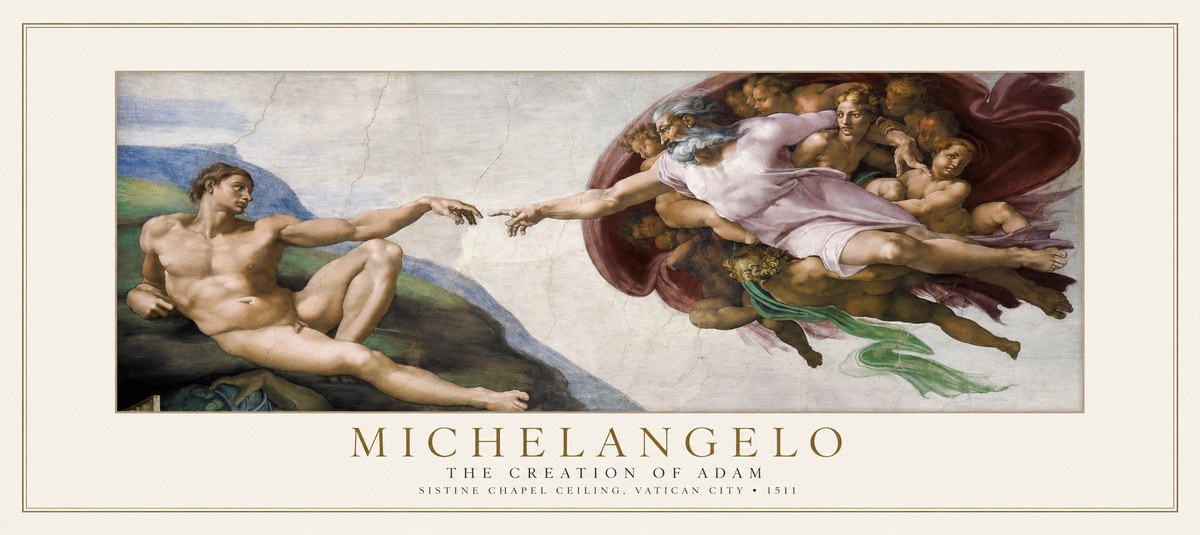 Michelangelo The Creation of Adam No1 - Poszter