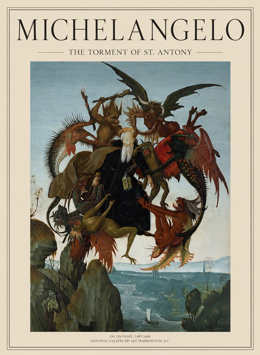 Michelangelo The Torment of St. Antony No1 - Poszter