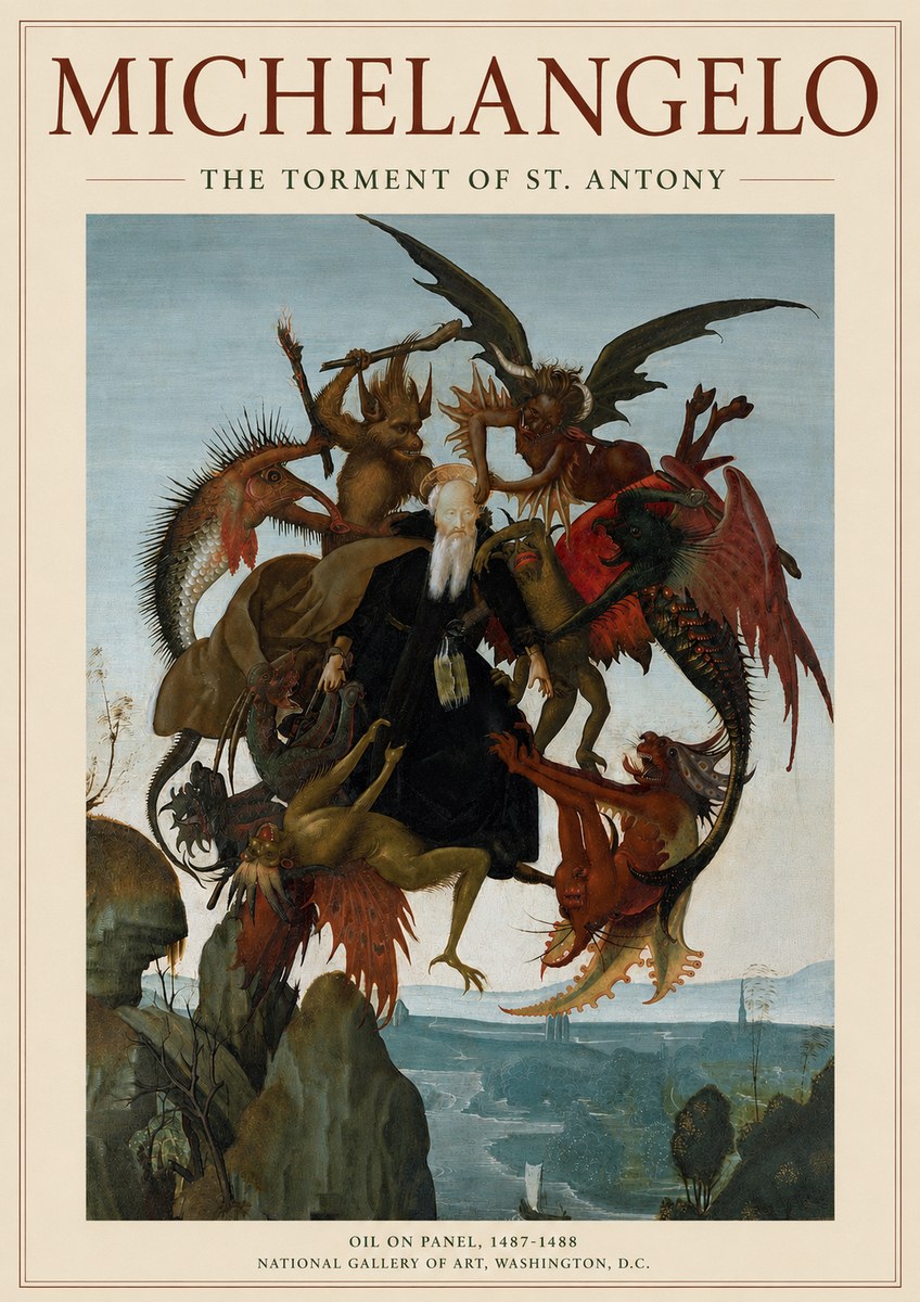 Michelangelo The Torment of St. Antony No3 - Poszter