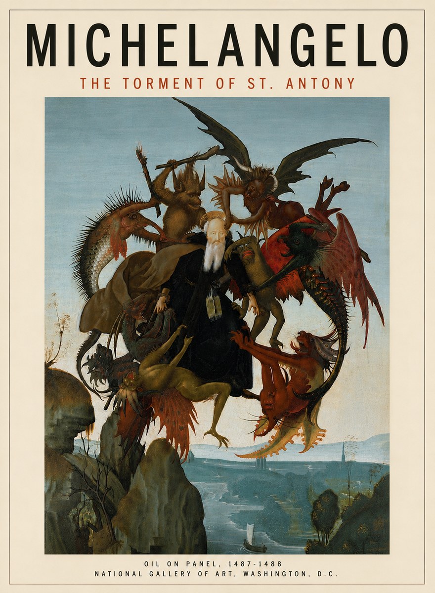 Michelangelo The Torment of St. Antony No5 - Poszter