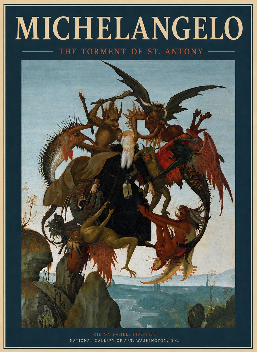 Michelangelo The Torment of St. Antony No6 - Poszter