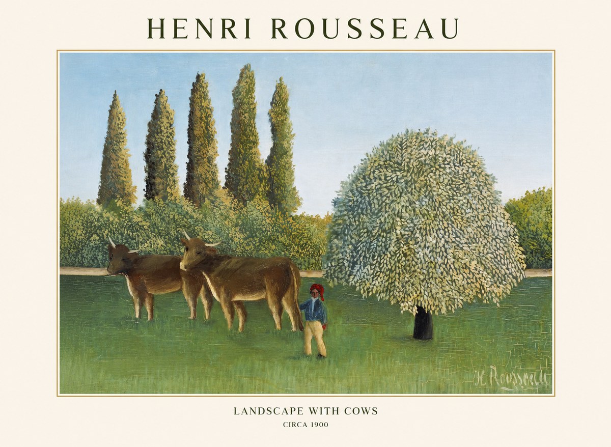 Rousseau Landscape with Cows No1 - Poszter