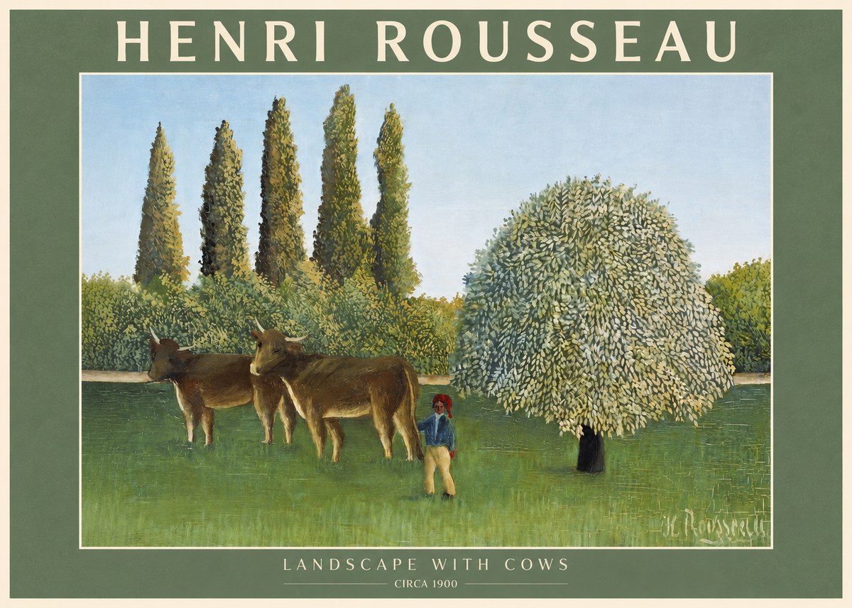 Rousseau Landscape with Cows No2 - Poszter