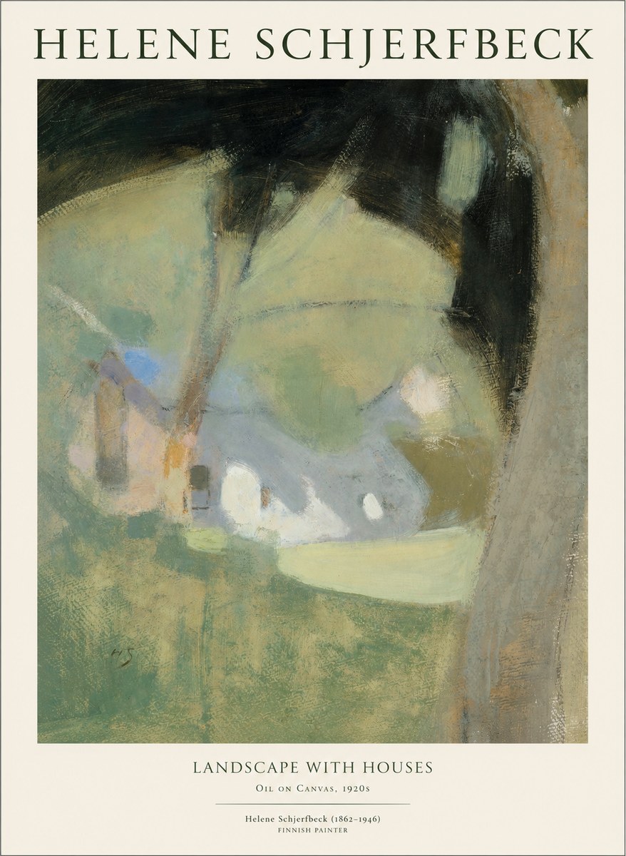 Helene Schjerfbeck Landscape with Houses No1 - Poszter