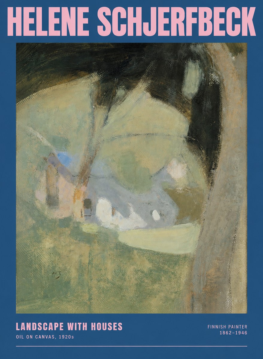Helene Schjerfbeck Landscape with Houses No2 - Poszter