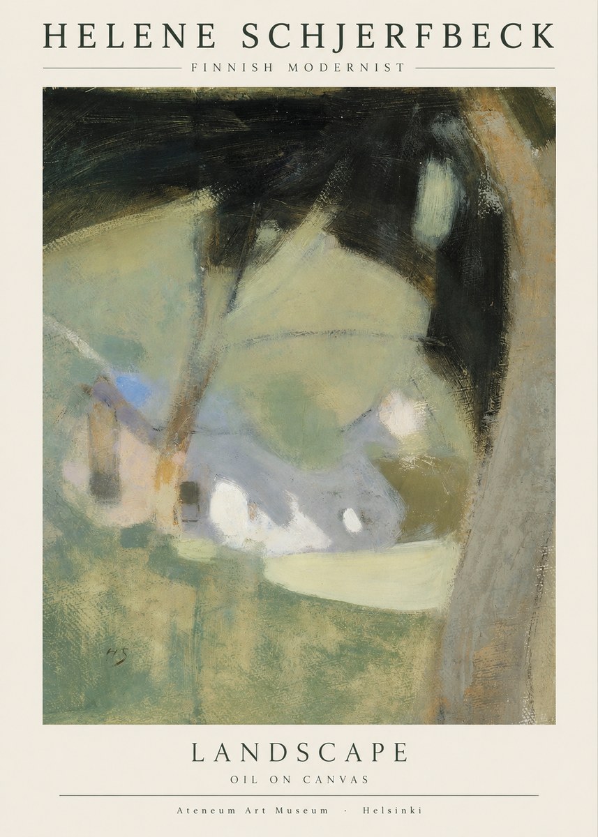 Helene Schjerfbeck Landscape with Houses No4 - Poszter