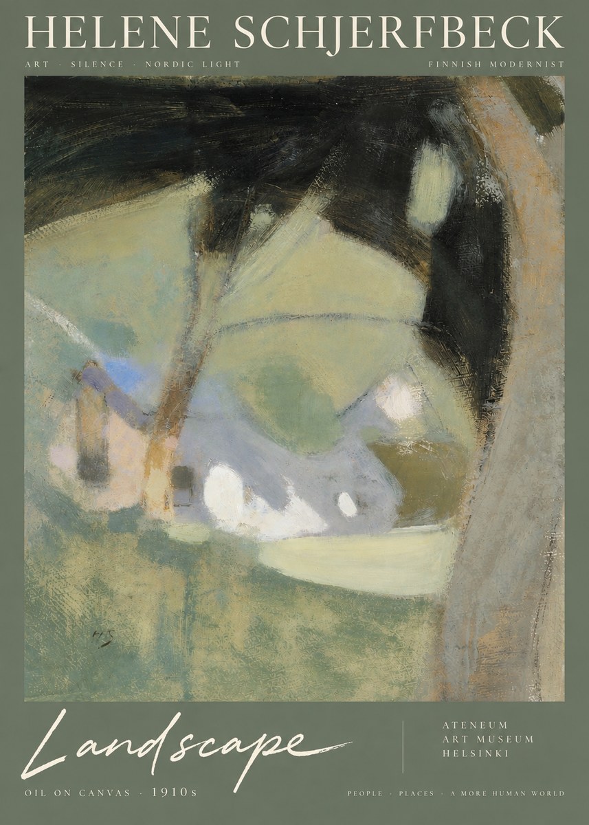 Helene Schjerfbeck Landscape with Houses No6 - Poszter