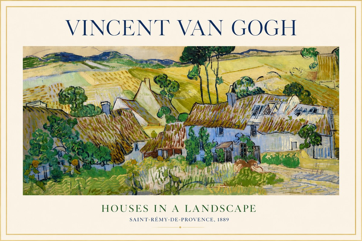 Van Gogh Houses in a Landscape No1 - Poszter