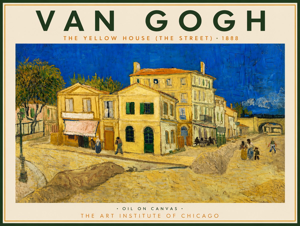 Van Gogh The Yellow House (the Street) No4 - Poszter
