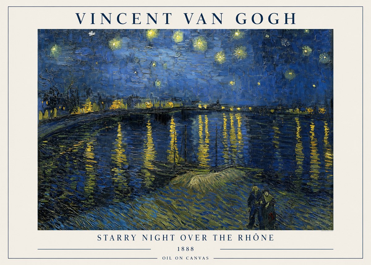 Van Gogh Starry Night over the Rhône No1 - Poszter