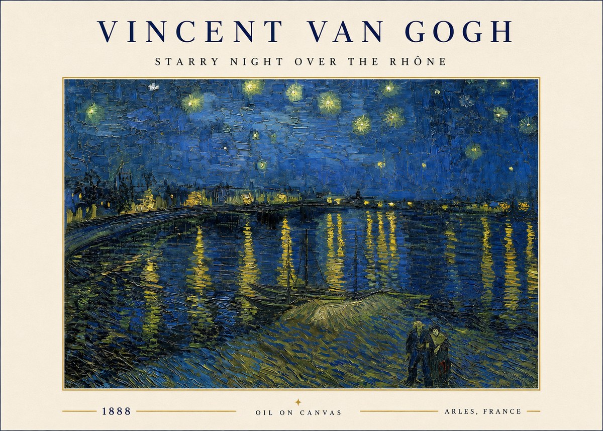 Van Gogh Starry Night over the Rhône No3 - Poszter