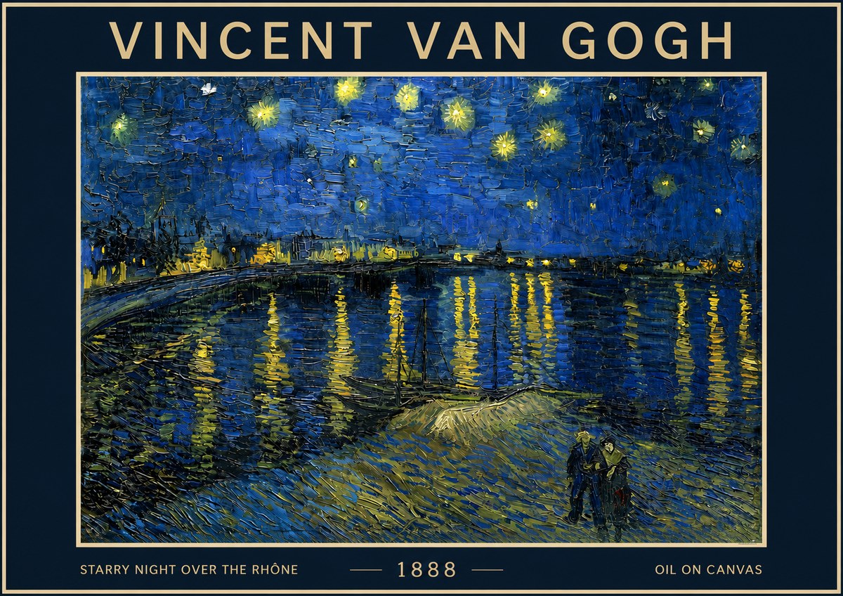 Van Gogh Starry Night over the Rhône No4 - Poszter