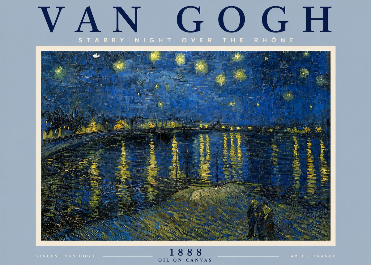 Van Gogh Starry Night over the Rhône No5 - Poszter