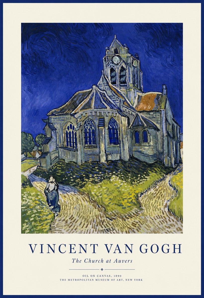 Van Gogh The Church at Auvers I No1 - Poszter