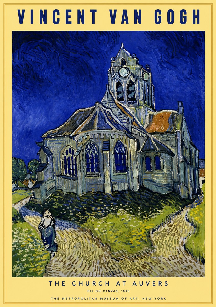 Van Gogh The Church at Auvers I No2 - Poszter