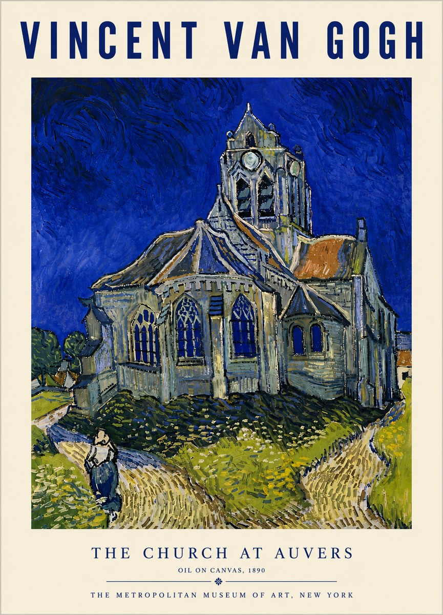 Van Gogh The Church at Auvers I No6 - Poszter