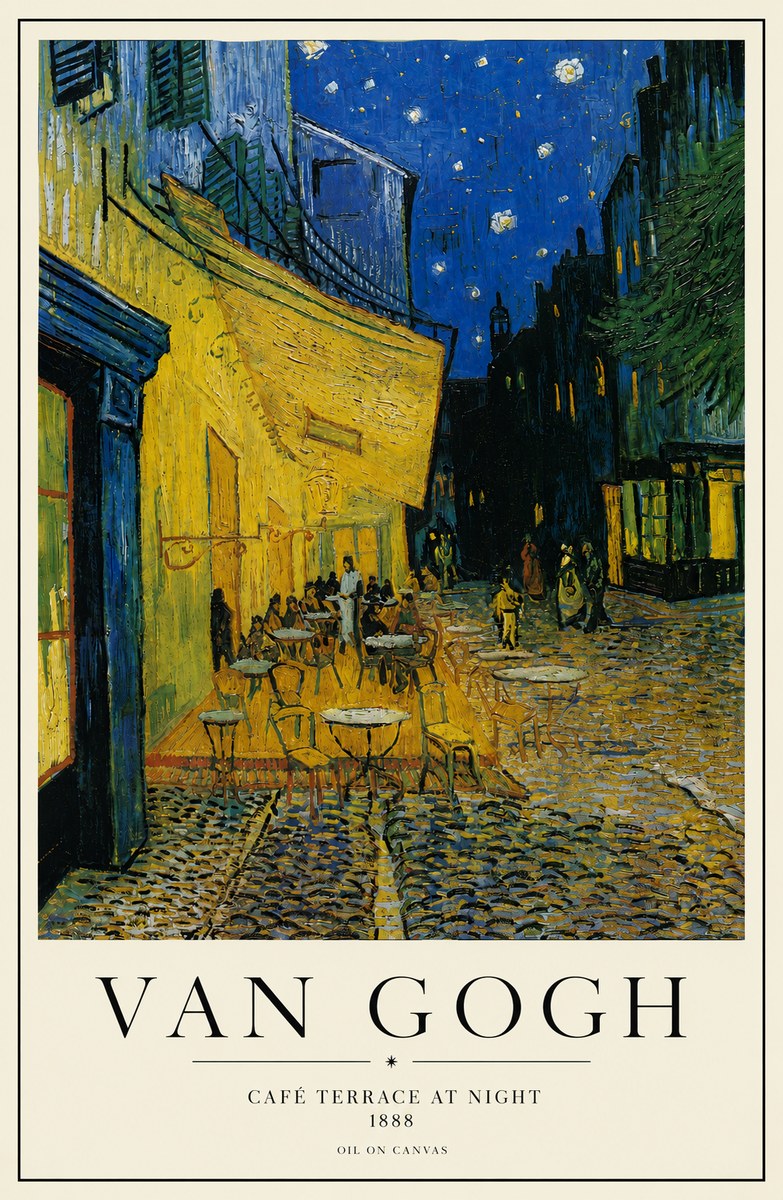 Van Gogh Café Terrace at Night No3 - Poszter