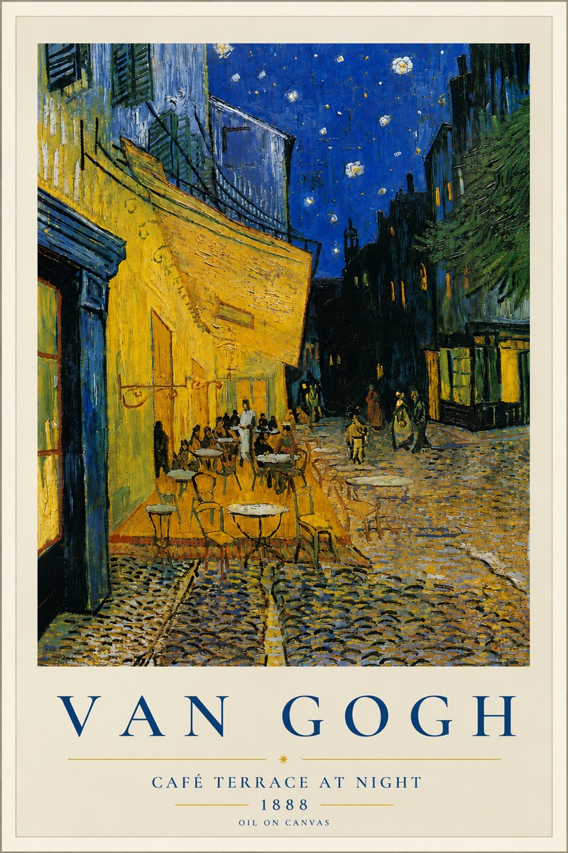 Van Gogh Café Terrace at Night No5 - Poszter