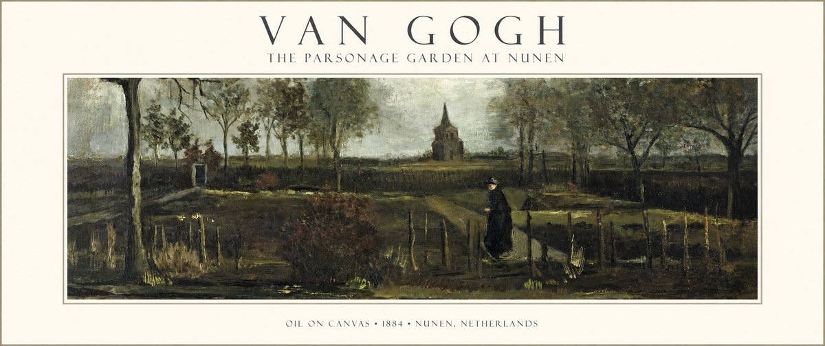 Van Gogh The Parsonage Garden at Nunen No1 - Poszter