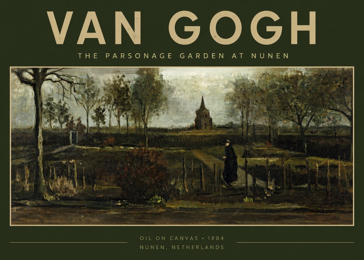 Van Gogh The Parsonage Garden at Nunen No2 - Poszter