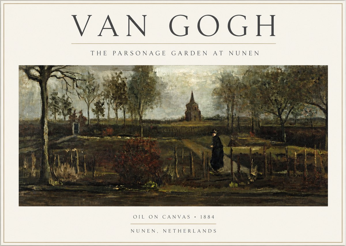 Van Gogh The Parsonage Garden at Nunen No3 - Poszter