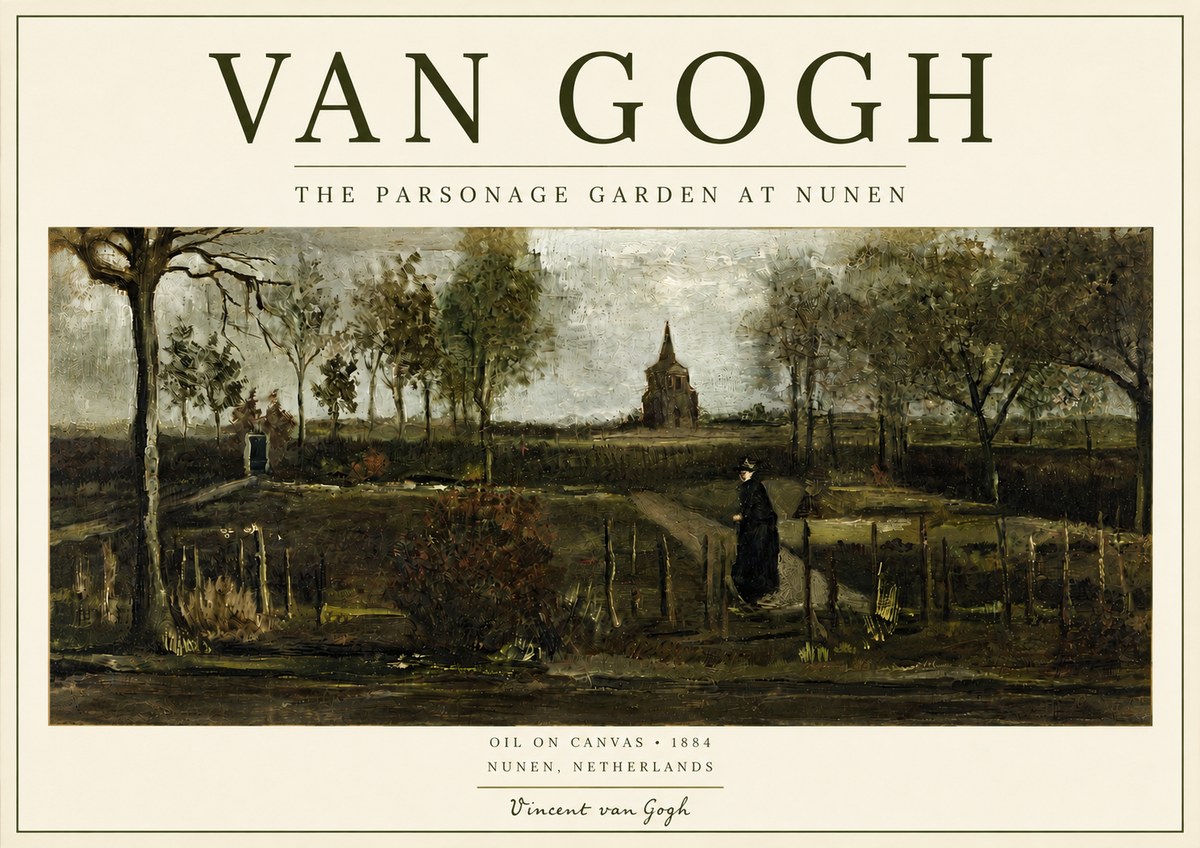 Van Gogh The Parsonage Garden at Nunen No4 - Poszter