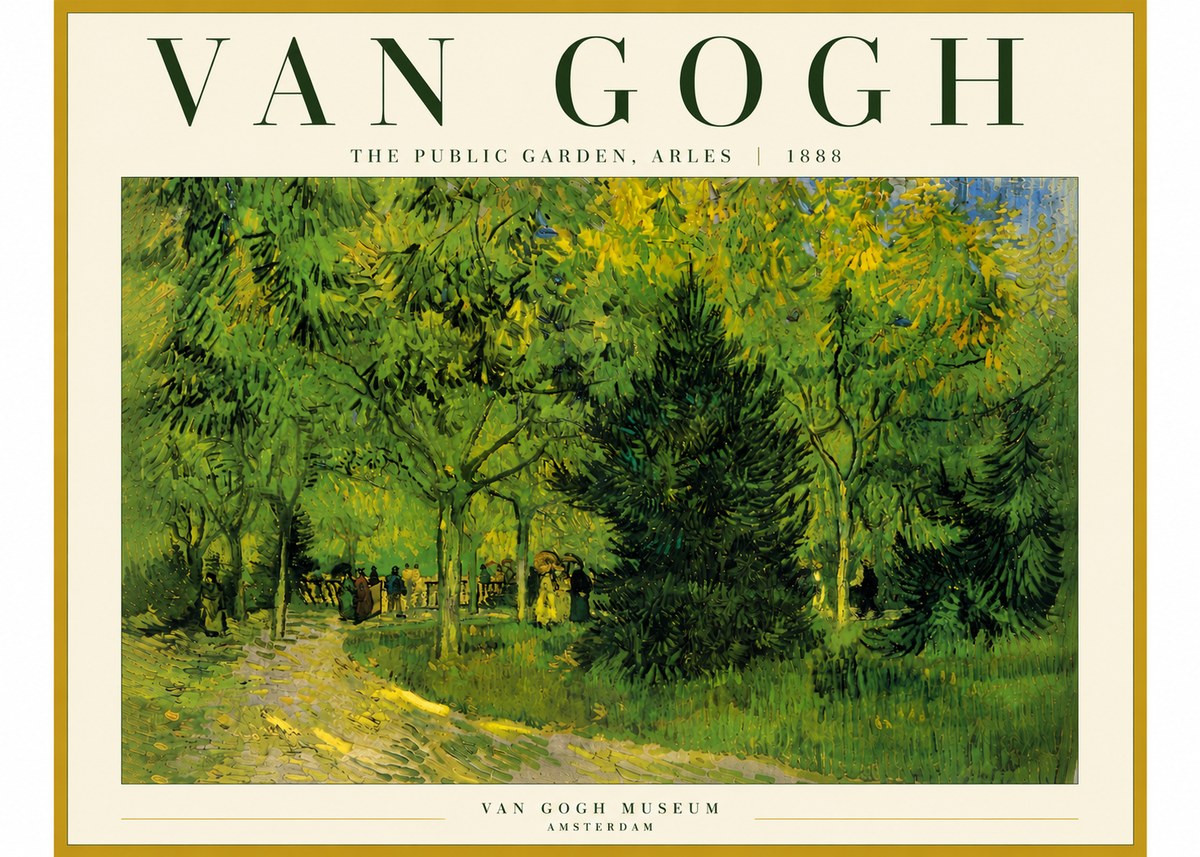Van Gogh The Public Garden, Arles No6 - Poszter