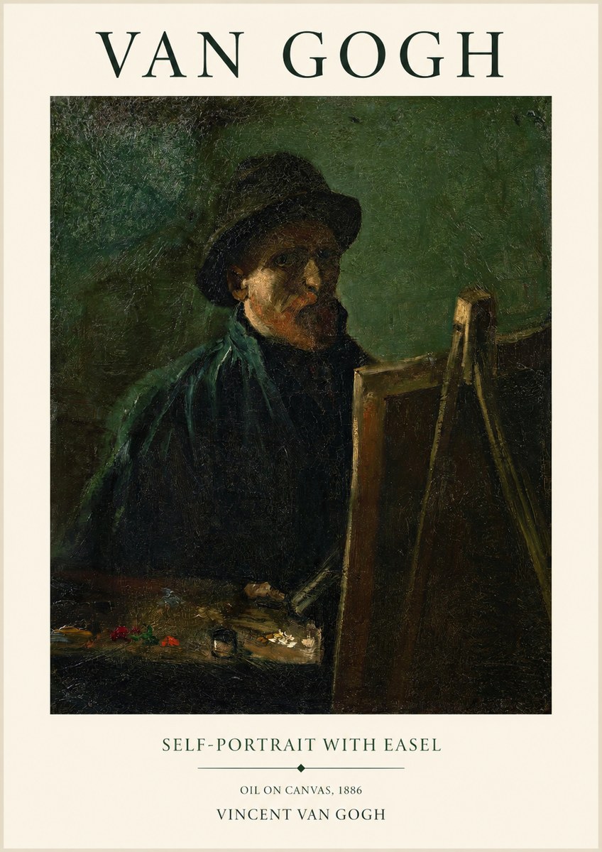 Van Gogh Self-portrait with Easel II No1 - Poszter