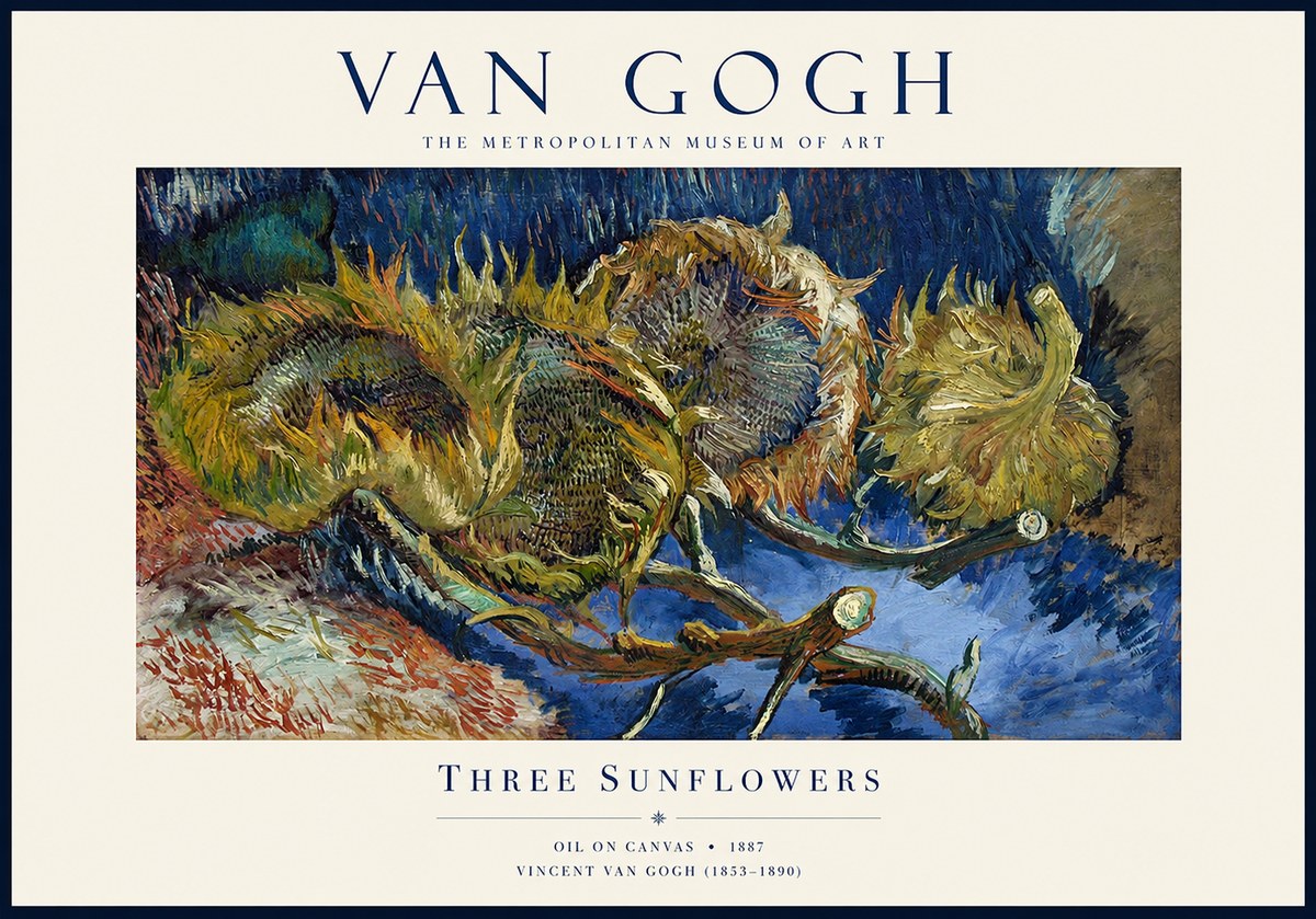 Van Gogh Three Sunflowers No1 - Poszter