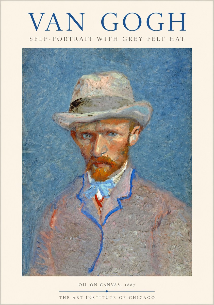 Van Gogh Self-portrait with Grey Felt Hat II No1 - Poszter
