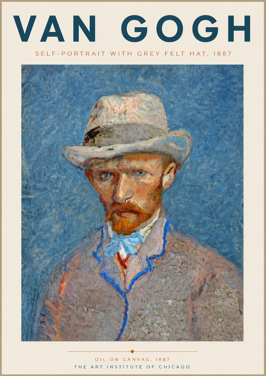 Van Gogh Self-portrait with Grey Felt Hat II No6 - Poszter