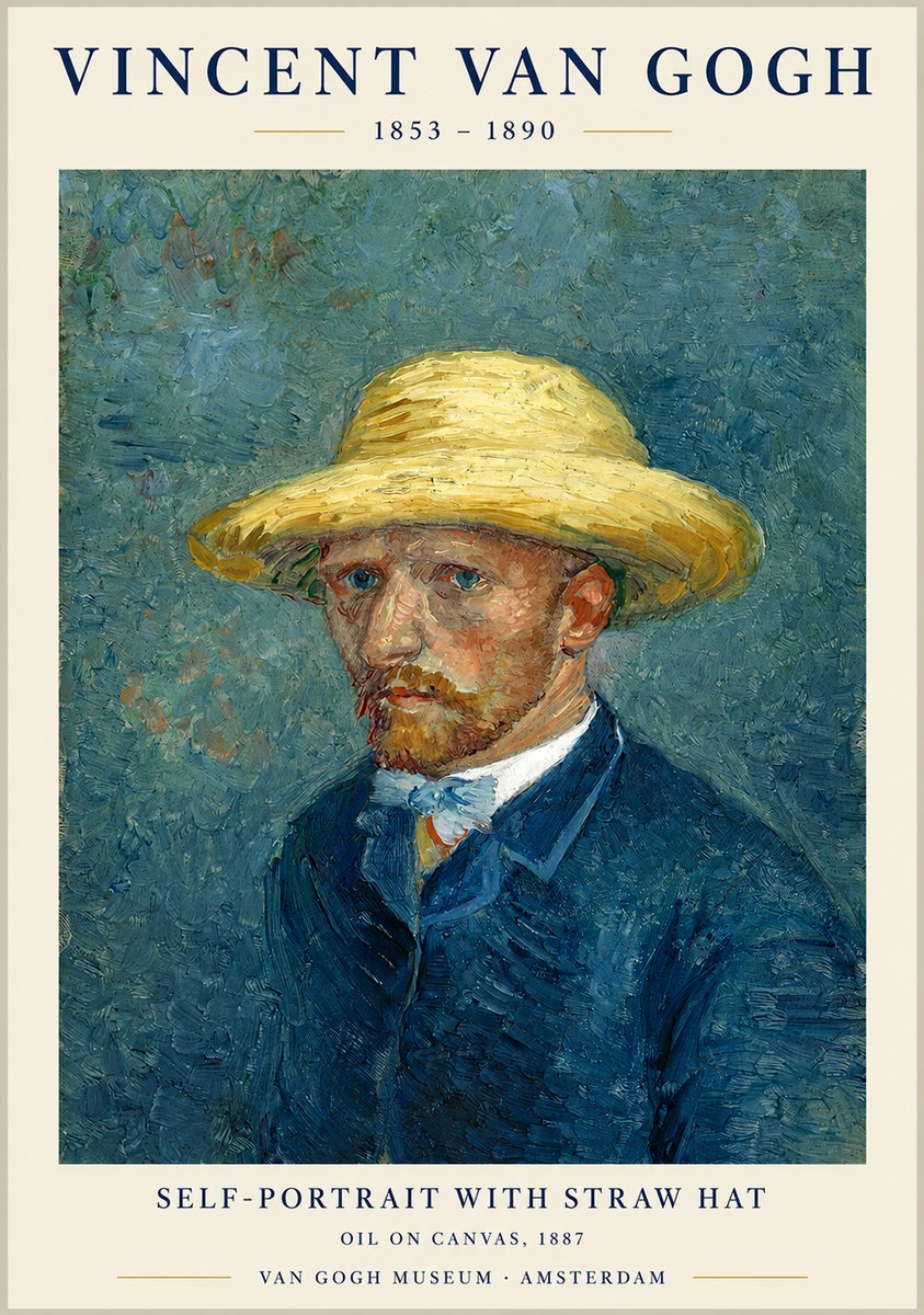 Van Gogh Self-portrait with Straw Hat III No1 - Poszter