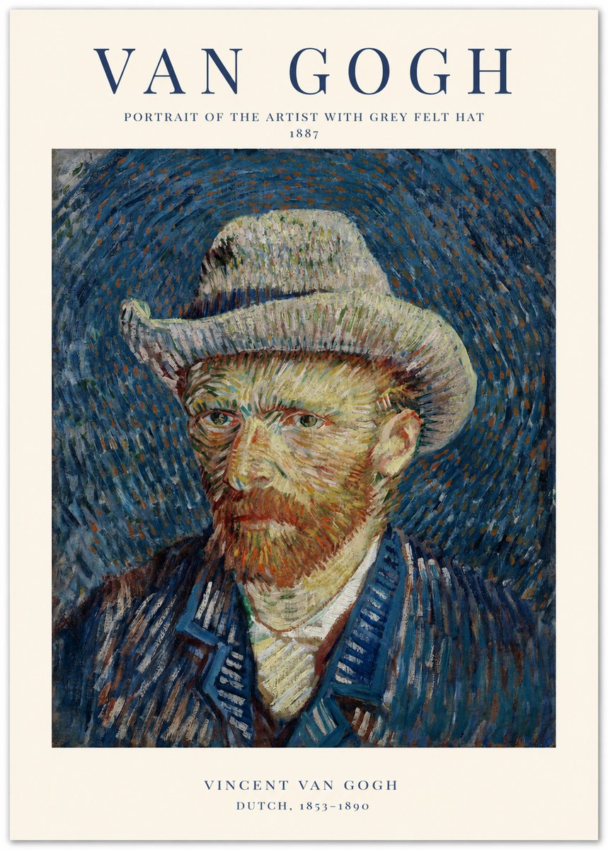 Van Gogh Portrait of the Artist with Grey Felt Hat No1 - Poszter