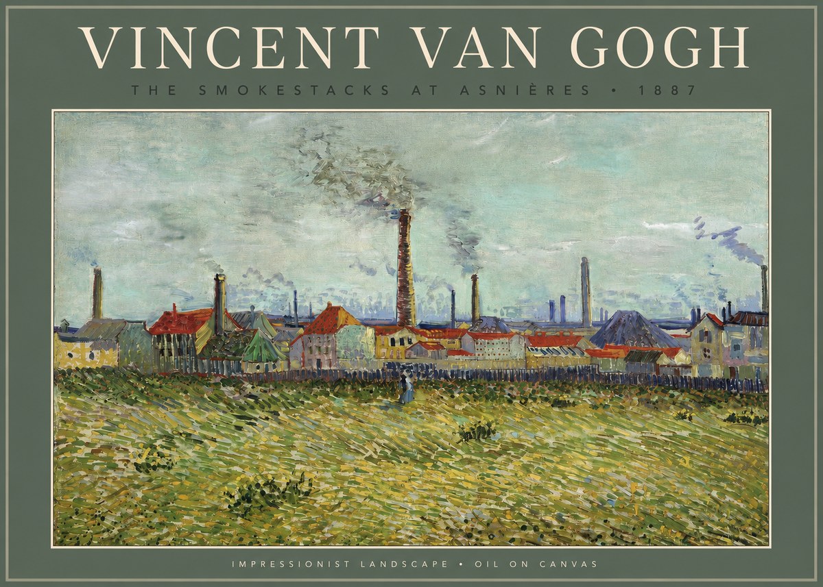 Van Gogh The Smokestacks at Asnières No2 - Poszter