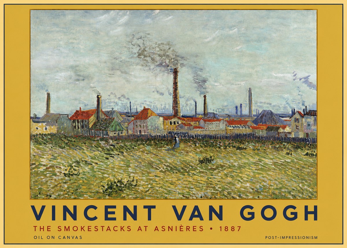 Van Gogh The Smokestacks at Asnières No3 - Poszter
