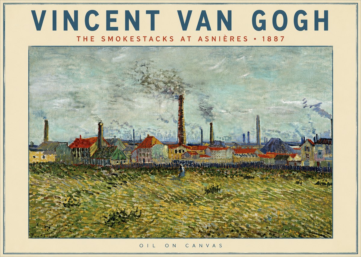 Van Gogh The Smokestacks at Asnières No5 - Poszter