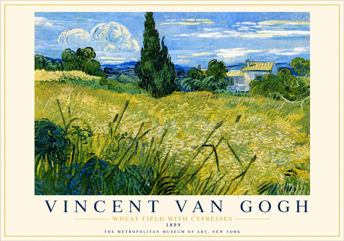 Van Gogh Wheat Field with Cypresses No5 - Poszter