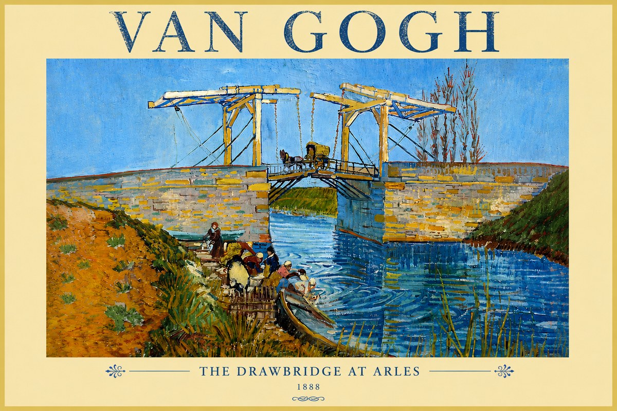 Van Gogh The Drawbridge at Arles I No5 - Poszter