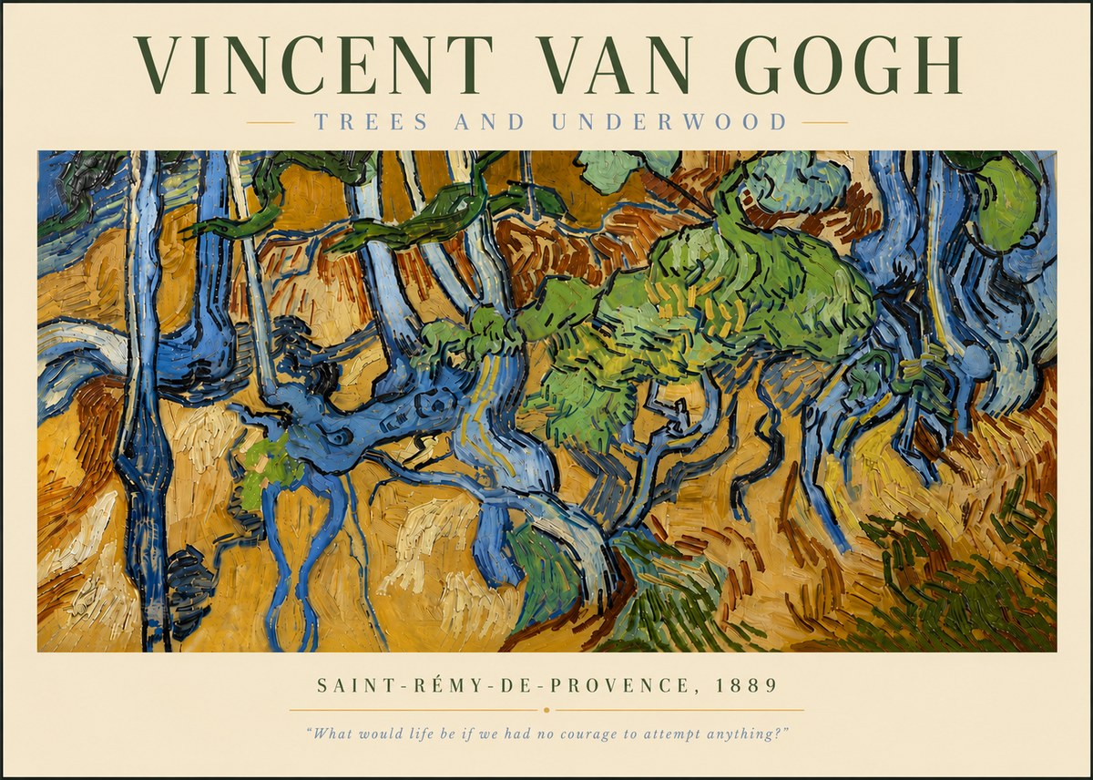 Van Gogh Trees and Underwood No5 - Poszter