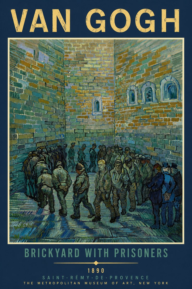 Van Gogh Brickyard with Prisoners No5 - Poszter