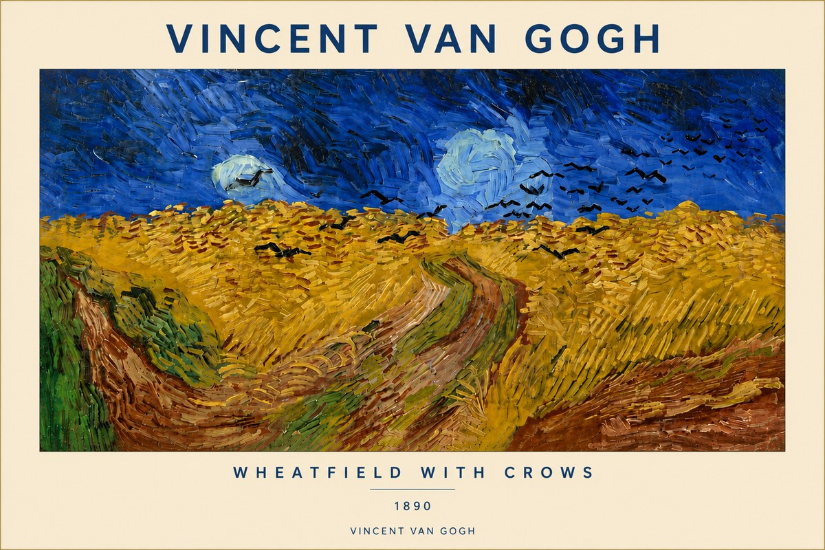 Van Gogh Wheatfield with Crows No5 - Poszter