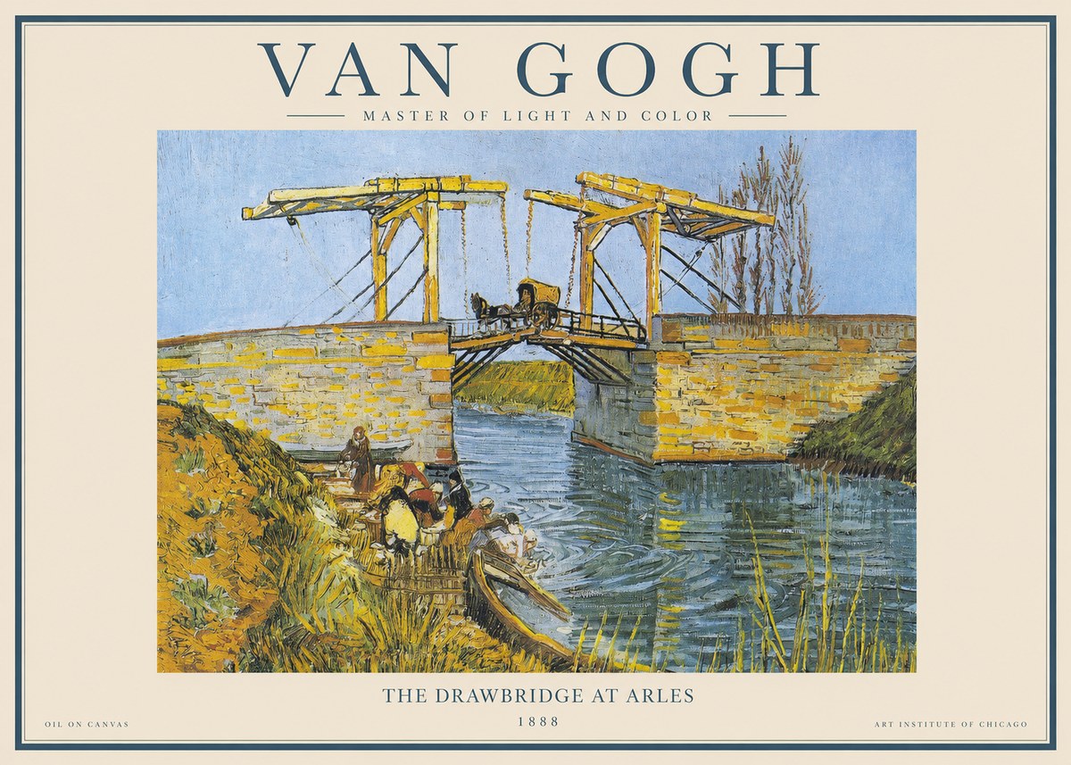 Van Gogh The Drawbridge at Arles IV No1 - Poszter