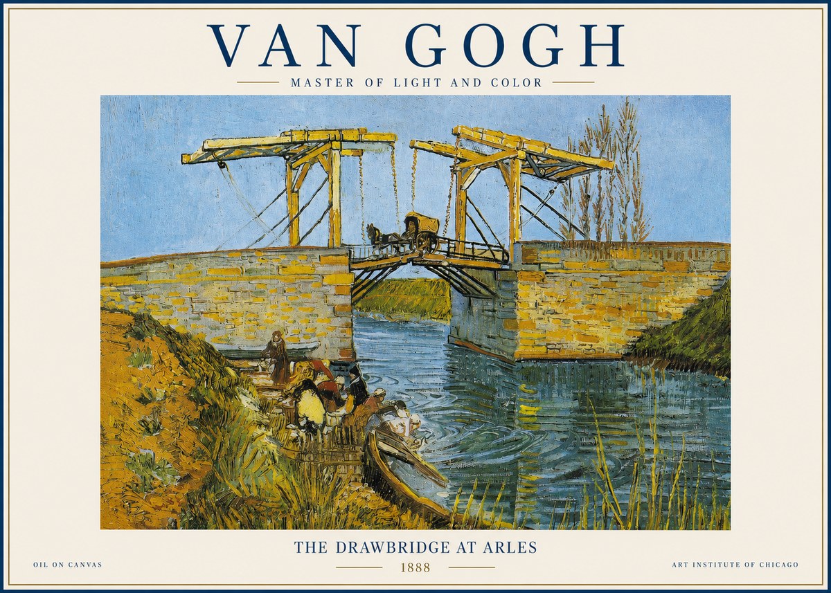 Van Gogh The Drawbridge at Arles IV No2 - Poszter
