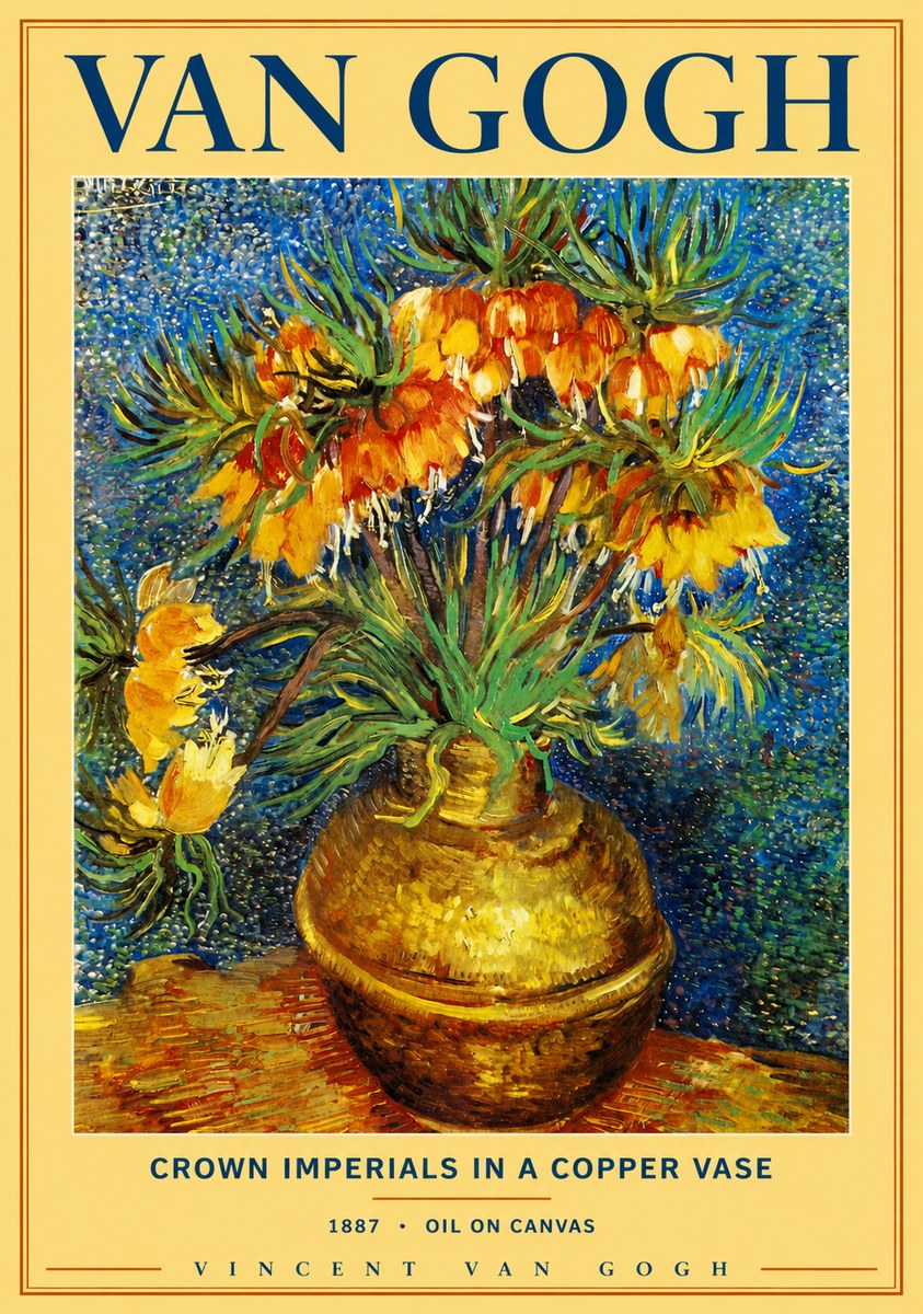 Van Gogh Crown Imperials in a Copper Vase No2 - Poszter